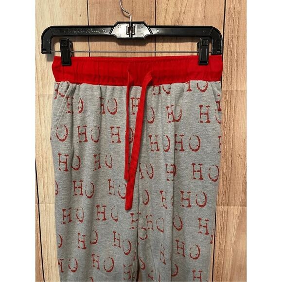 MudPie M holiday Christmas pajama lounge pants grey red ho ho womens - Picture 3 of 5